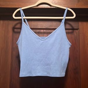 Divided Blue Crop Tank